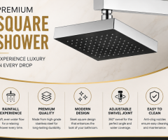 Premium Overhead Shower for a Luxurious & Refreshing Bath Experience