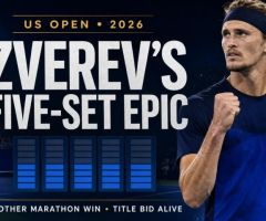 Zverev Survives Another Five-Set Epic at 2026 US Open