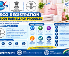 CDSCO Registration for Body Hair Bleach Products