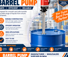 Durable Barrel Pump Manufacturer and Wholesaler in India