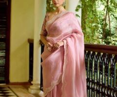 Elegant Organza Embroidered Saree for Weddings & Festive Occasions