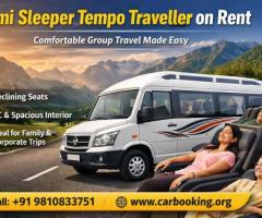 Rent a Semi Sleeper Tempo Traveller – Perfect for Group Trips