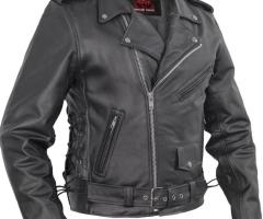 Classic Star™ Black Men's Leather Motorcycle Jacket