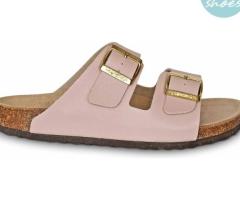 WALKER Light Pink Women’s Orthotic Sandals | Cork Arch Support Comfort