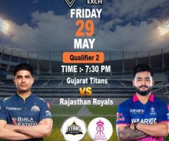 Diamond Exchange ID GT vs RR IPL 2026 Qualifier 2.