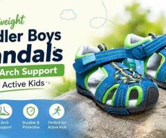 Lightweight Toddler Boys Sandals with Arch Support for Active Kids