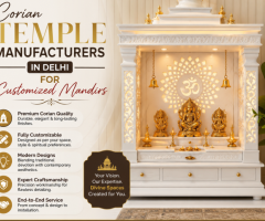 Corian Temple Manufacturers in Delhi for Customized Mandirs