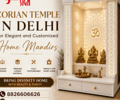 Corian Temple in Delhi for Elegant and Customized Home Mandirs