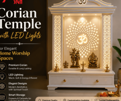 Corian Temple with LED Lights for Elegant Home Worship Spaces