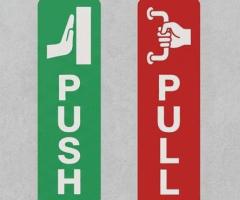 Custom Push Pull Stickers for Glass Doors