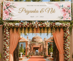Wedding Welcome Banner with Photo Online | Tagsen